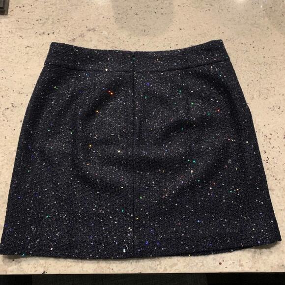 Loft sparkly blue mini skirt. Size 8p - Picture 6 of 16